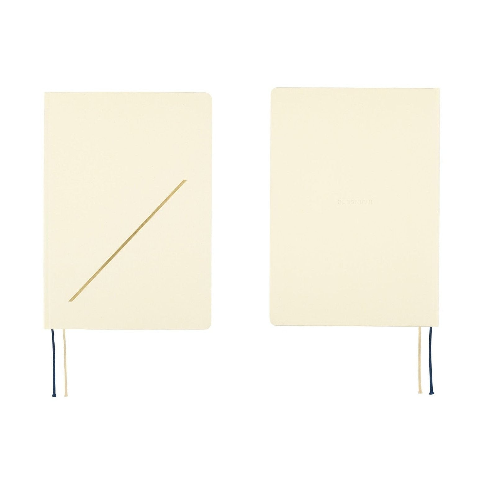 Hobonichi Techo A5 front and back cover views showing gold foil design and embossing