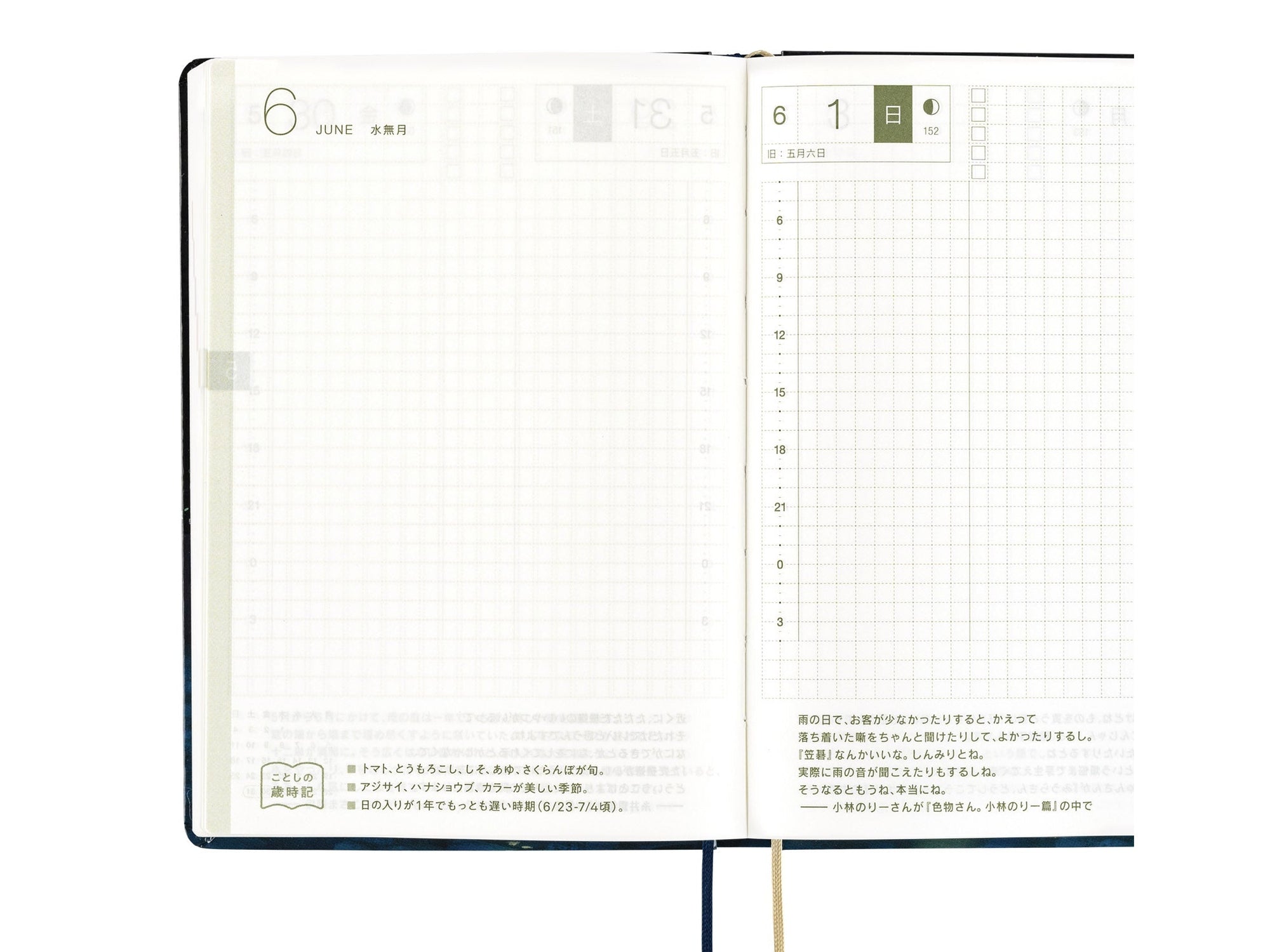 Hobonichi Techo A6 HON - Hiroko Kubota: Crescent Moon Delivery