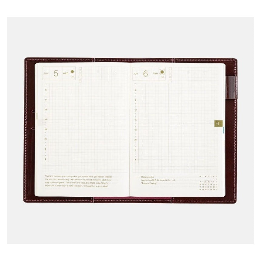 Hobonichi Techo A6 Original Leather: Taut Bordeaux Cover Only