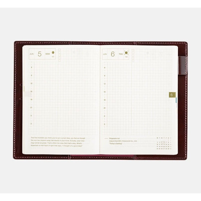 Hobonichi Techo A6 Original Leather: Taut Bordeaux Cover Only