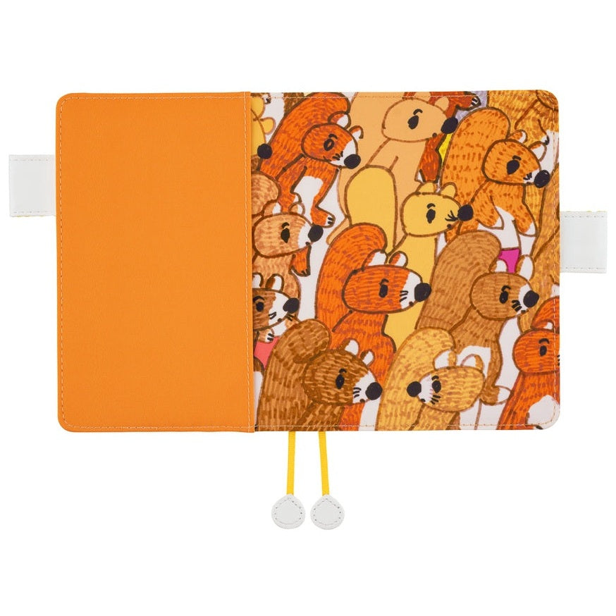 Hobonichi Techo A6 Original Planner Cover - 100%ORANGE: Squirrel Squadron