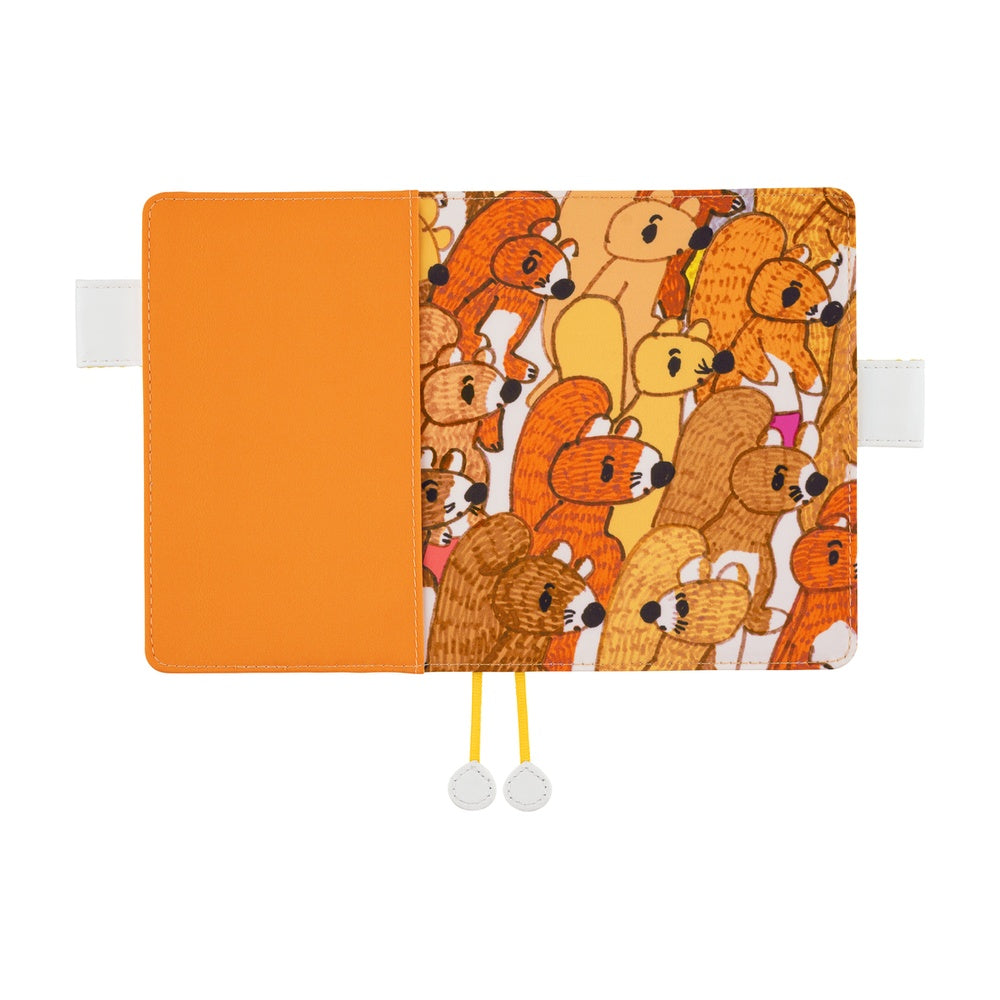 Hobonichi Techo A6 Original Planner Cover - 100%ORANGE: Squirrel Squadron