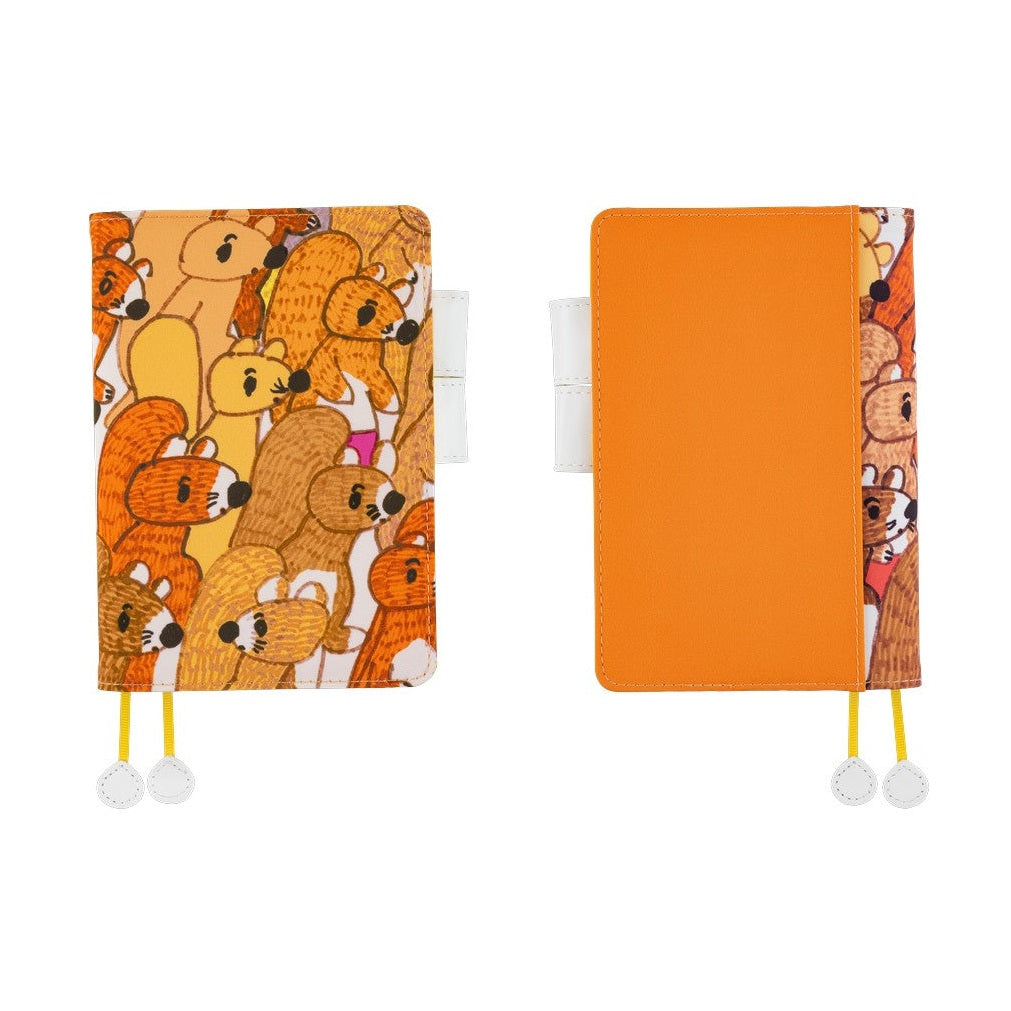 Hobonichi Techo A6 Original Planner Cover - 100%ORANGE: Squirrel Squadron