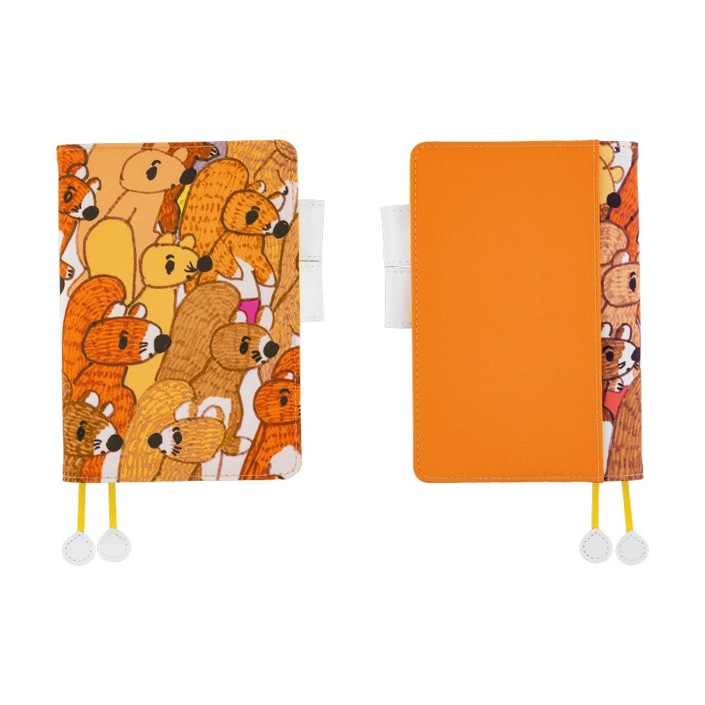 Hobonichi Techo A6 Original Planner Cover - 100%ORANGE: Squirrel Squadron