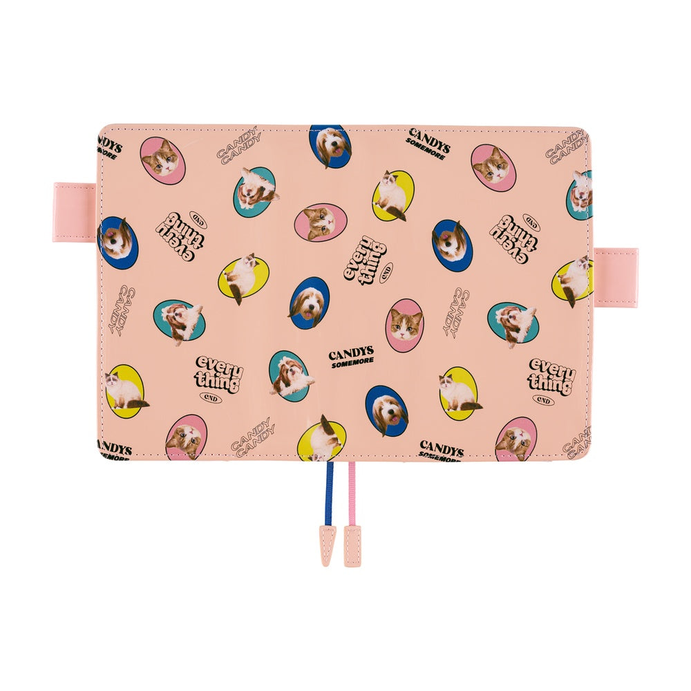 Hobonichi Techo A6 Original Planner Cover - Candy Stripper: Random Dog & Cat Pink