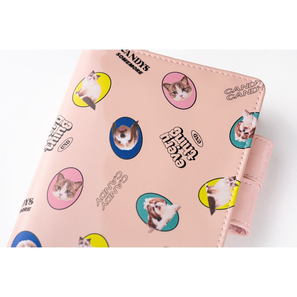 Hobonichi Techo A6 Original Planner Cover - Candy Stripper: Random Dog & Cat Pink