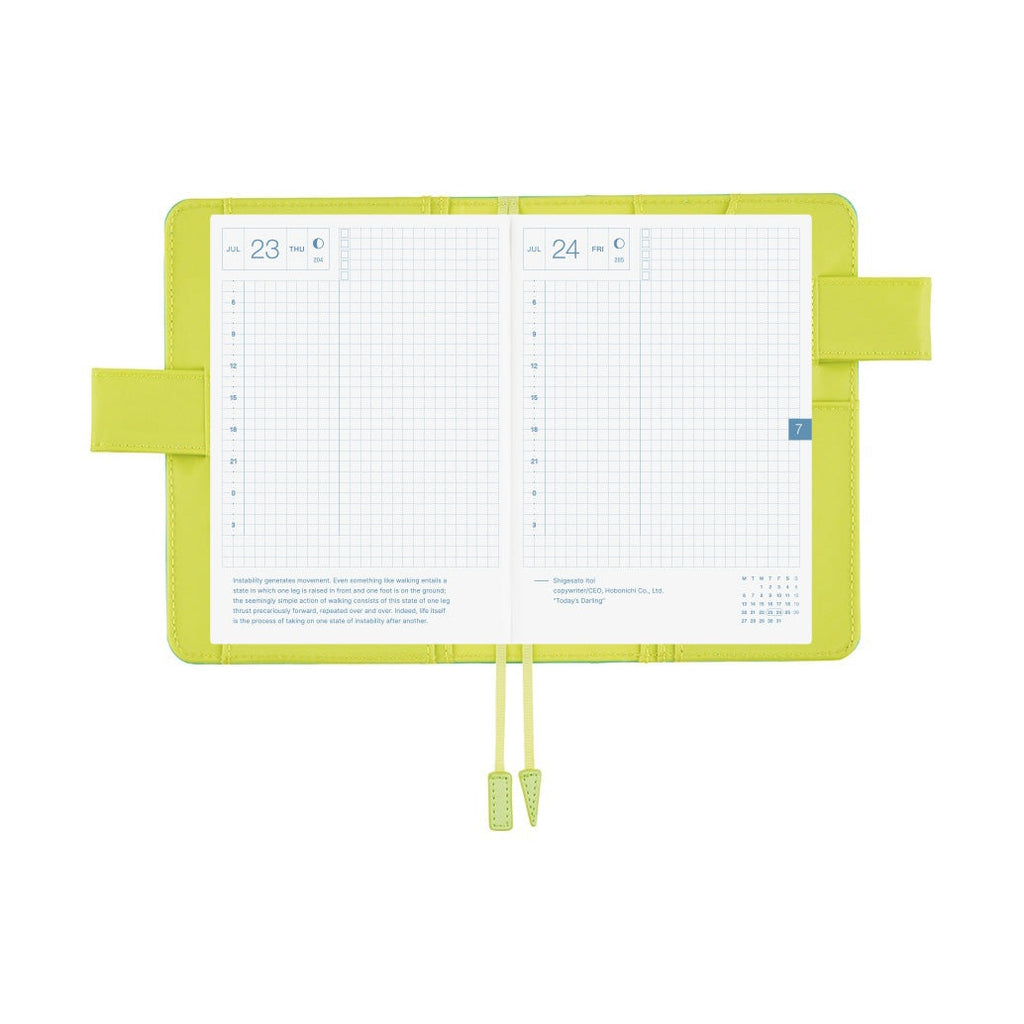 Hobonichi Techo A6 Original Planner Cover - Colors: Aqua Lime