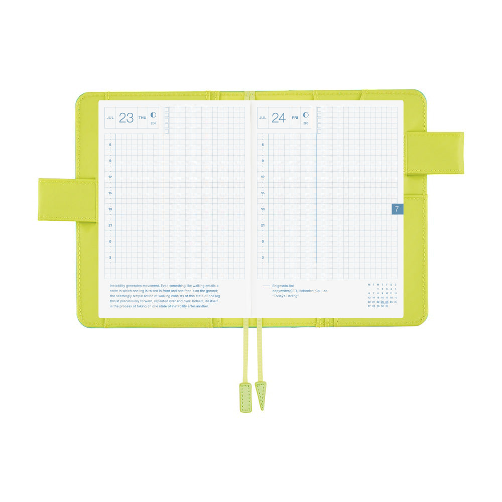 Hobonichi Techo A6 Original Planner Cover - Colors: Aqua Lime