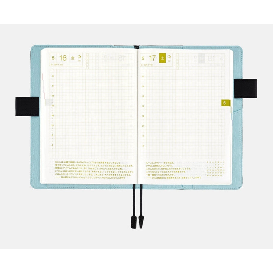 Hobonichi Techo A6 Original Planner Cover - Colours - Black x Clear Blue