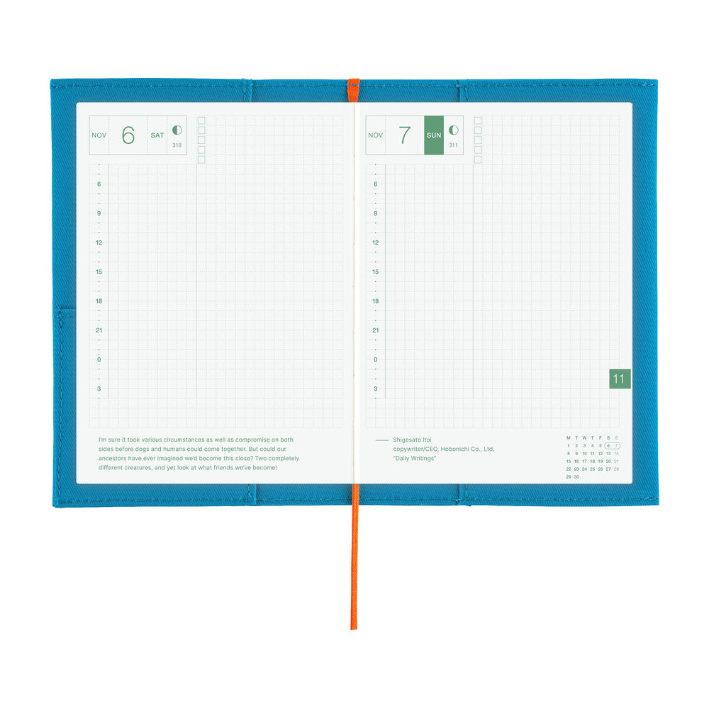 Hobonichi Techo A6 Original Planner Cover - Folio: Ocean Blue