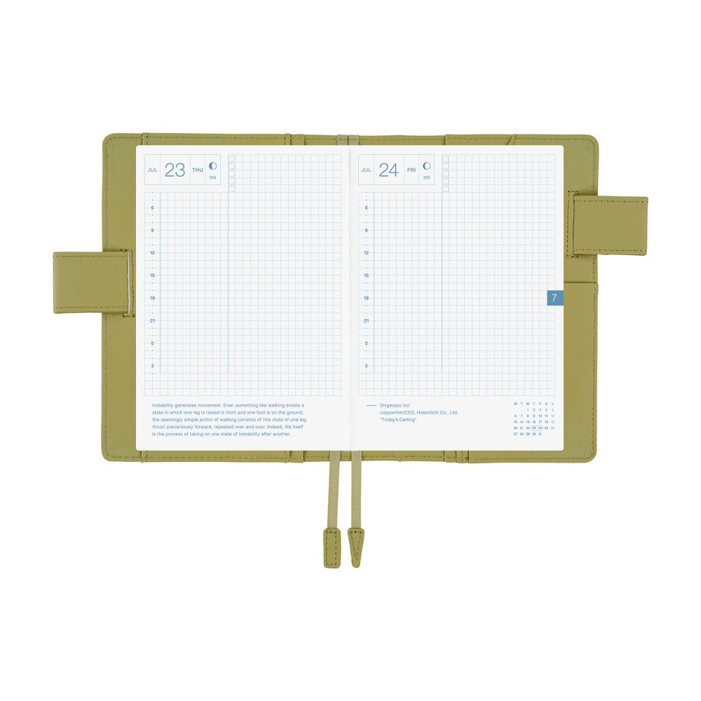 Hobonichi Techo A6 Original Planner Cover - Leather: Sage Green