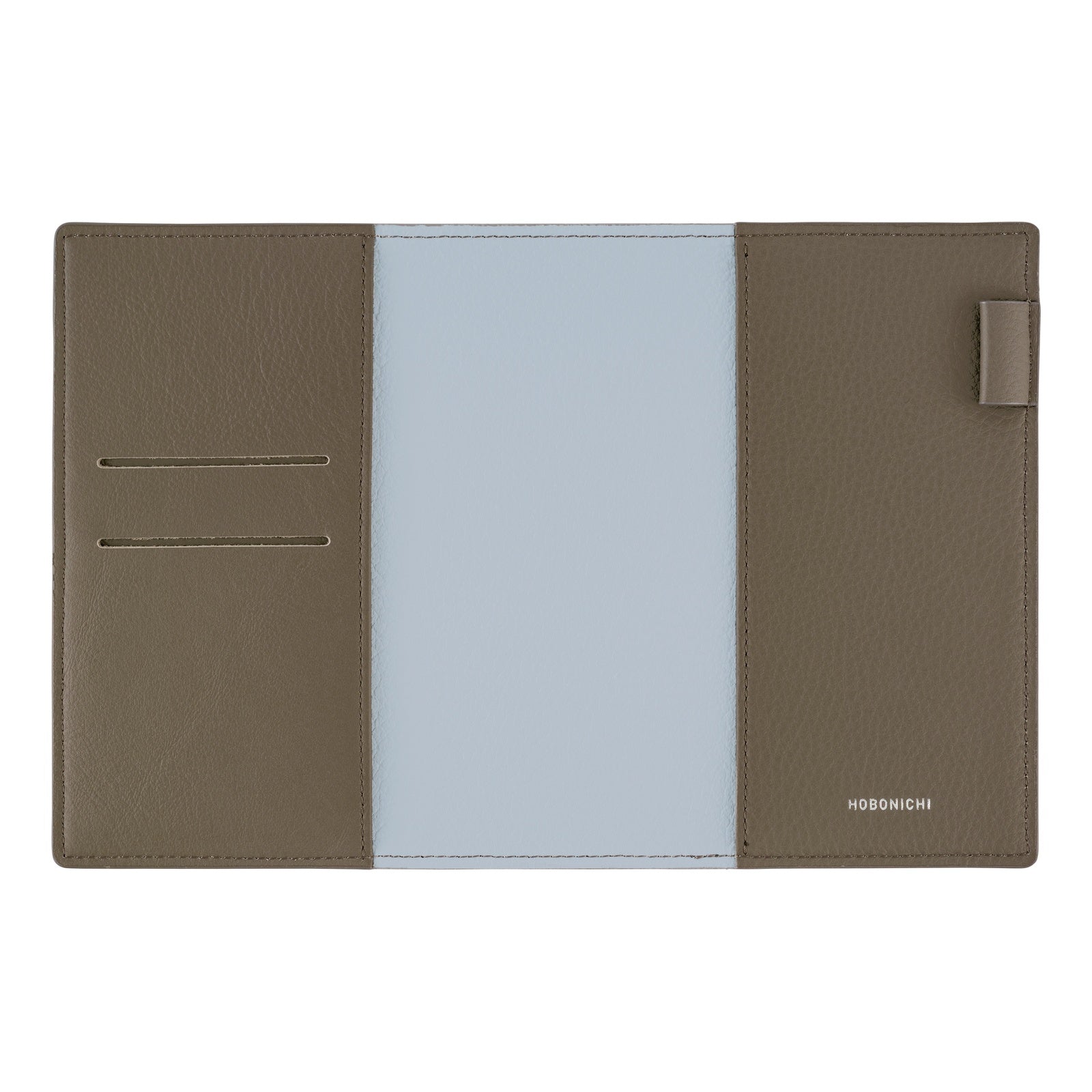 Hobonichi Techo A6 Original Planner Cover - Leather: Taut Gray & Light Blue