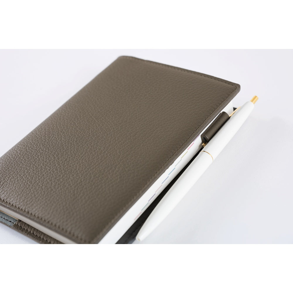 Hobonichi Techo A6 Original Planner Cover - Leather: Taut Gray & Light Blue