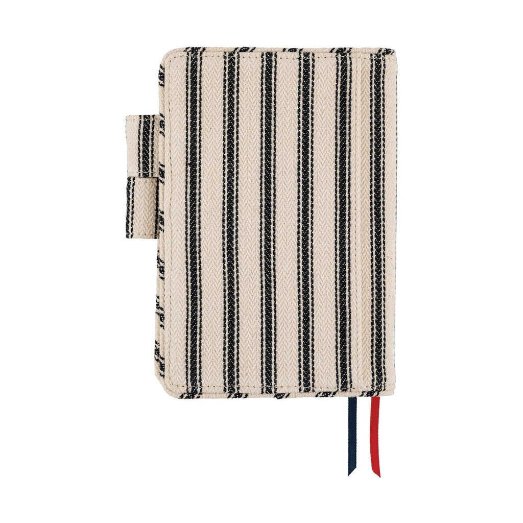 Hobonichi Techo A6 Original Planner Cover - Lined Fabric: Herringbone Ivory x Black