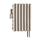 Hobonichi Techo A6 Original Planner Cover - Lined Fabric: Herringbone Ivory x Black