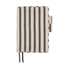 Hobonichi Techo A6 Original Planner Cover - Lined Fabric: Herringbone Ivory x Black