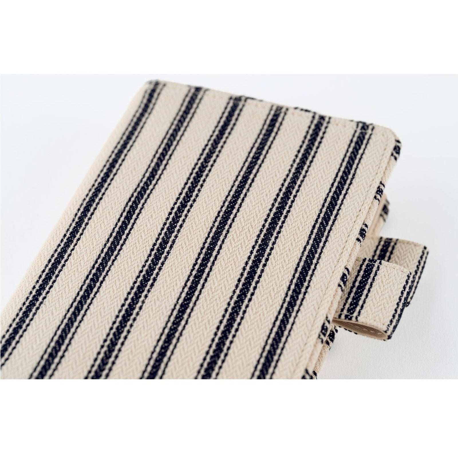 Hobonichi Techo A6 Original Planner Cover - Lined Fabric: Herringbone Ivory x Black