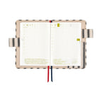Hobonichi Techo A6 Original Planner Cover - Lined Fabric: Herringbone Ivory x Black