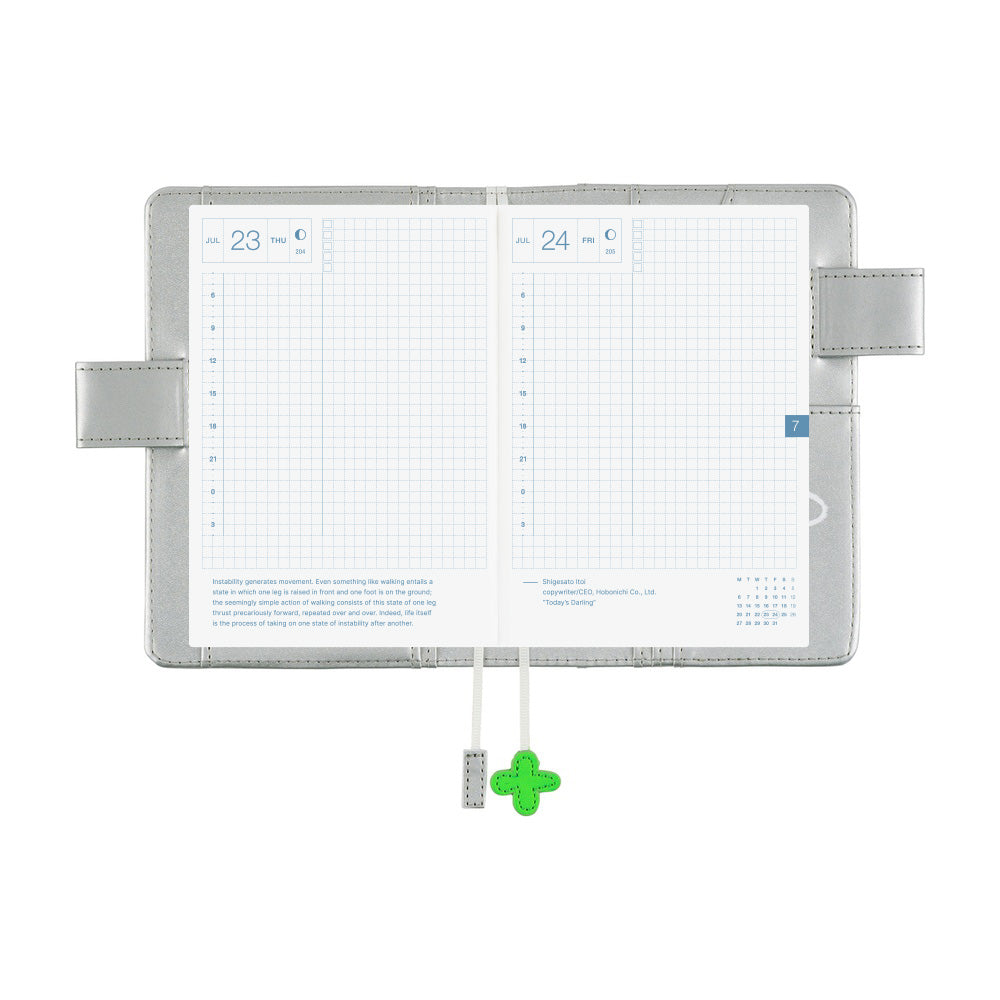 Hobonichi Techo A6 Original Planner Cover - Makoto Matsubayashi: Silver Flowers