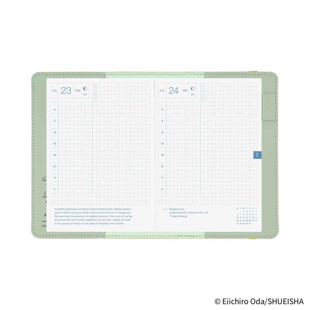 Hobonichi Techo A6 Original Planner Cover - ONE PIECE magazine: End of Luffy’s Dream Mint Green