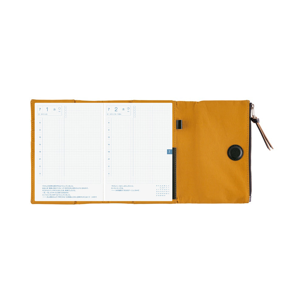 Hobonichi Techo A6 Original Planner Cover - Tragen: Mustard