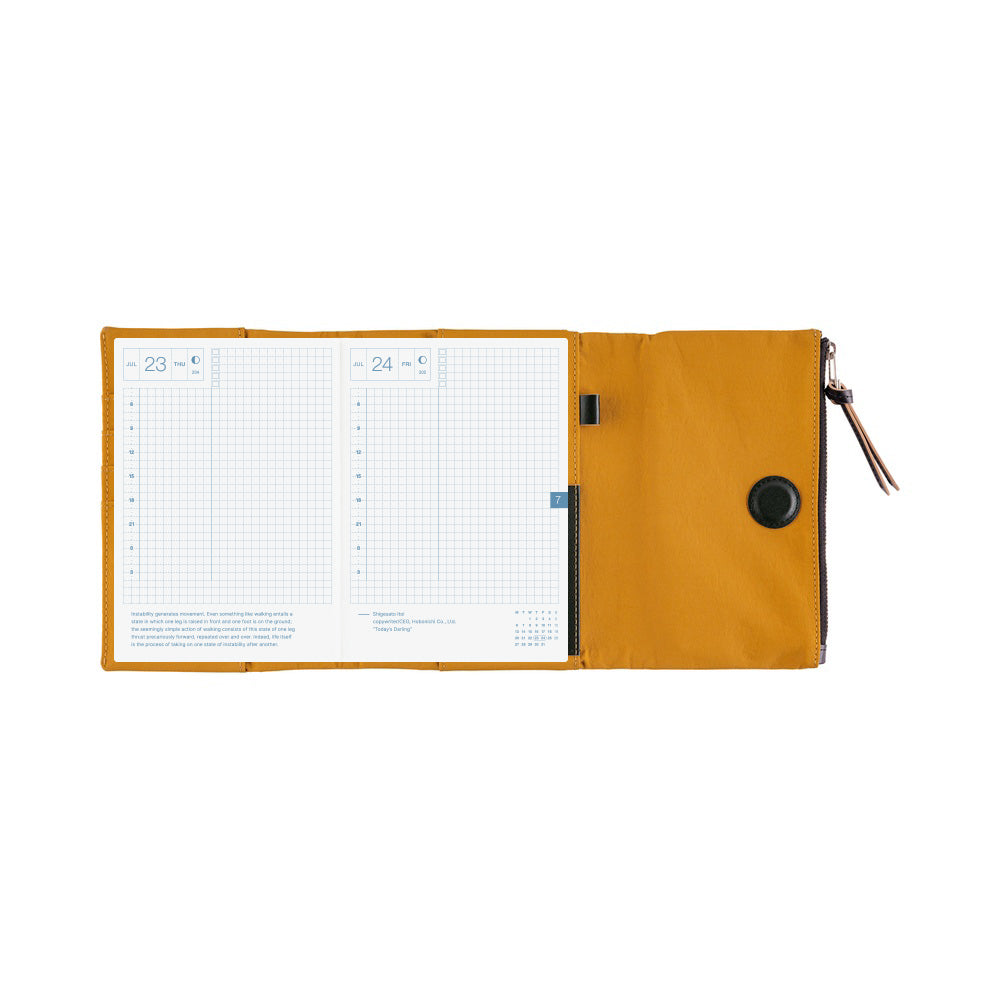 Hobonichi Techo A6 Original Planner Cover - Tragen: Mustard