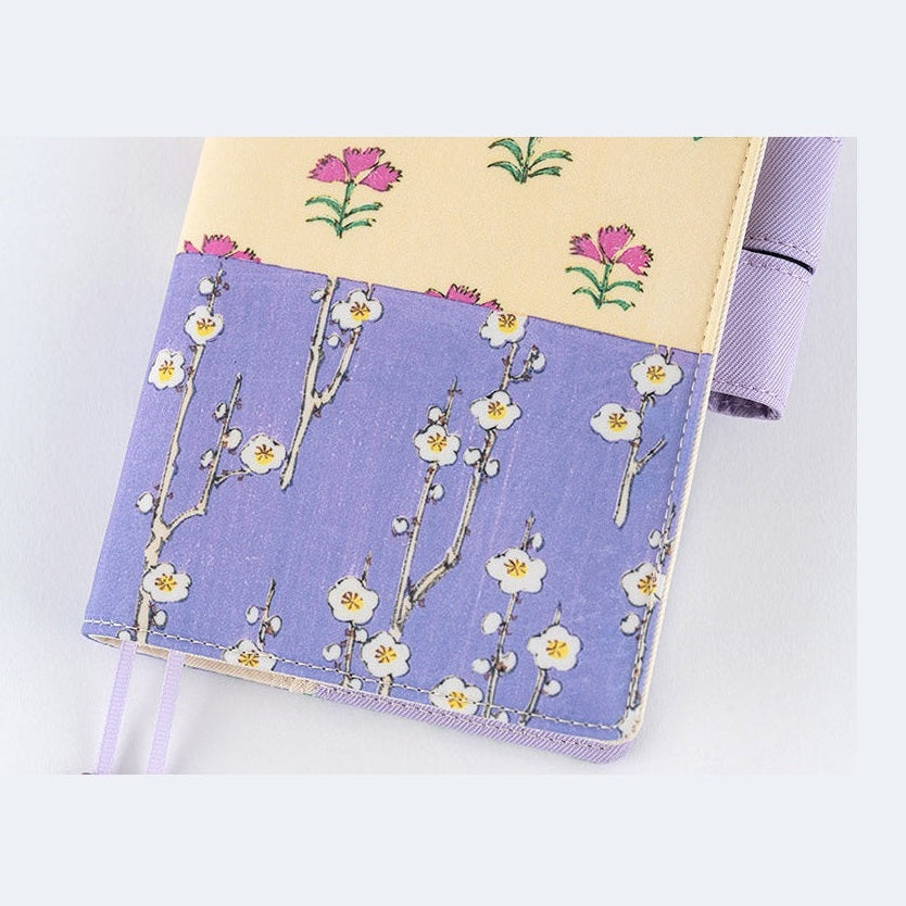 Hobonichi Techo A6 Original Planner Cover - Unsodo: Bijutsukai Plum and Dianthus