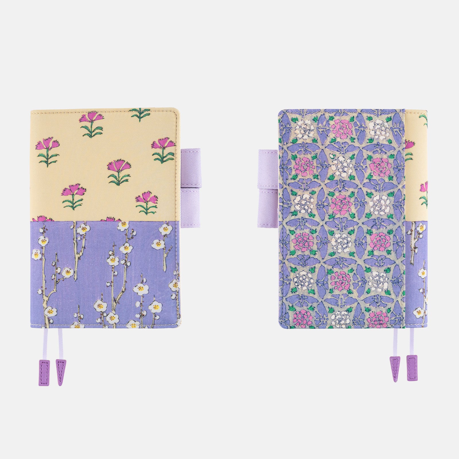 Hobonichi Techo A6 Original Planner Cover - Unsodo: Bijutsukai Plum and Dianthus