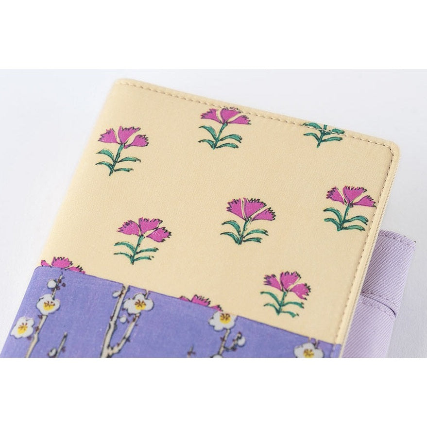 Hobonichi Techo A6 Original Planner Cover - Unsodo: Bijutsukai Plum and Dianthus