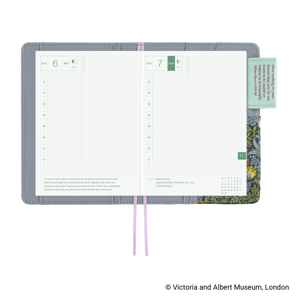 Hobonichi Techo A6 Original Planner Cover - V&A Series: Strawberry Thief
