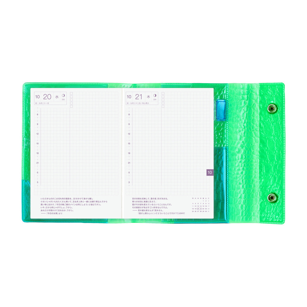 Hobonichi Techo A6 Original Planner Cover - beautiful people: Nothing to Hide (Green)