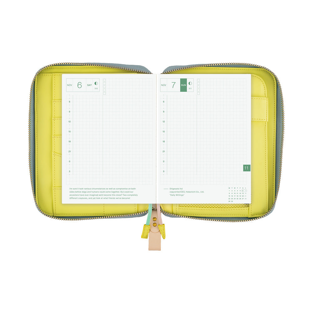 Hobonichi Techo A6 Original Planner Cover - minä perhonen: pomppia (Light Blue)