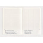 Hobonichi Techo 2024 A6 notebook pages 35 and 36 with fine gray grid pattern and text