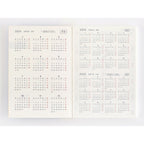 Hobonichi Techo 2024 A6 spread showing 2023 and 2025 Japanese lunar calendar grids