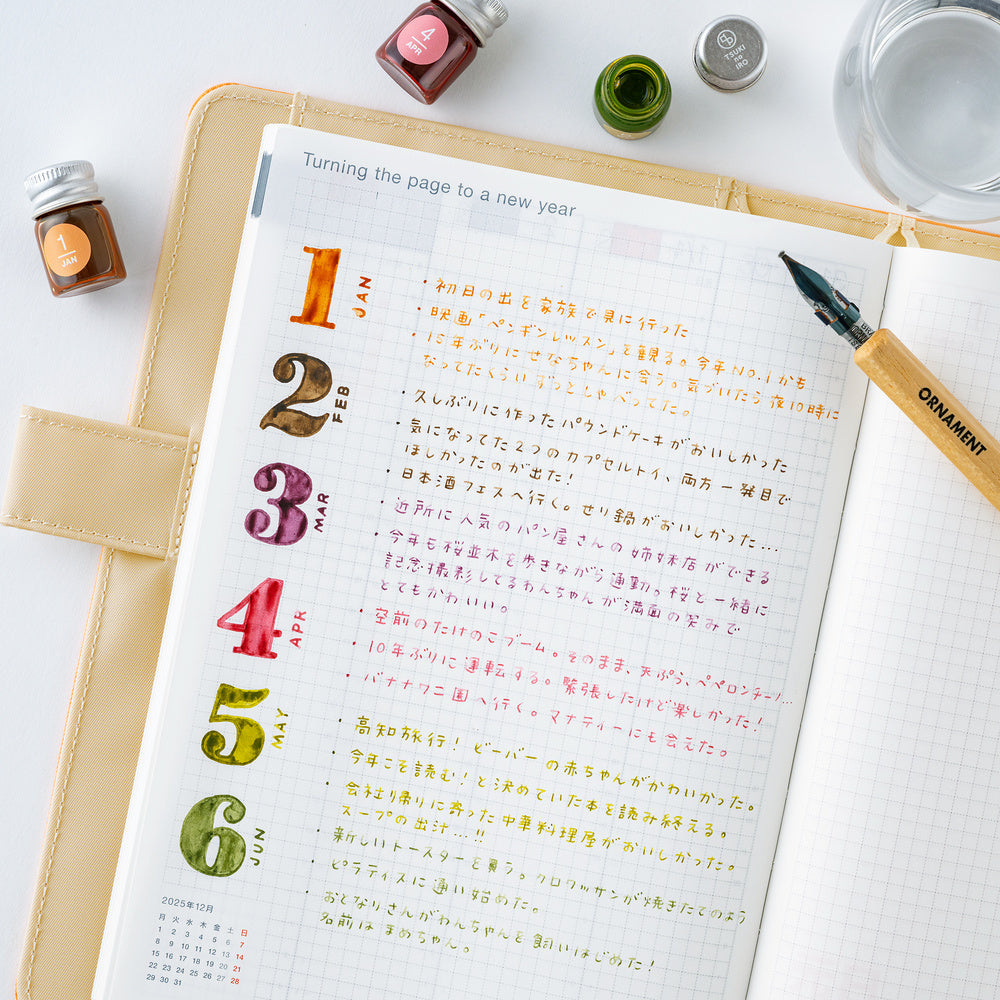 Hobonichi Techo Kakimori x TSUKI no IRO: Mini Ink Bottle Set (Jan-Jun)