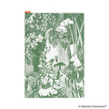 Green woodcut style Moomin Jungle Game pencil board with bookmark tab detail
