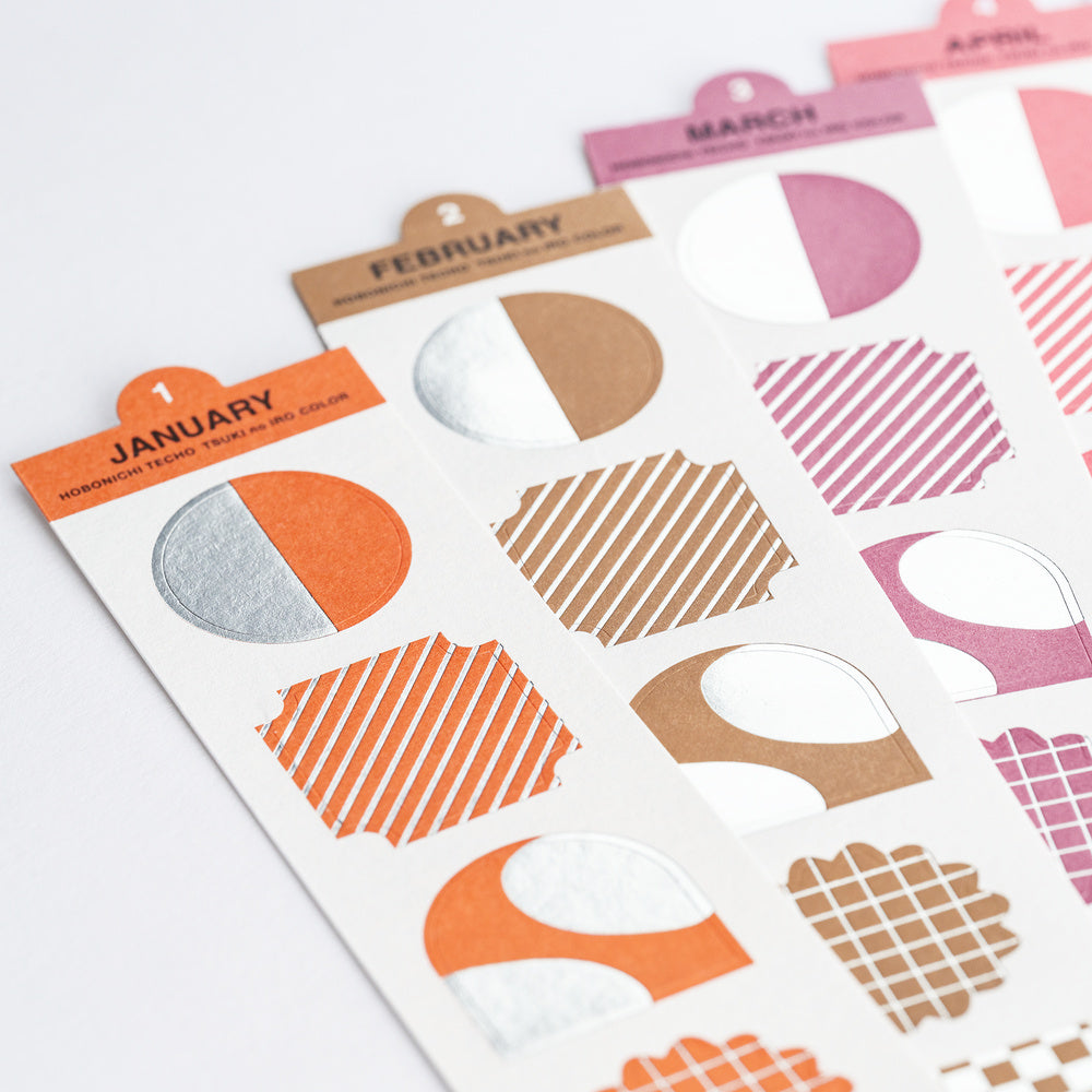 Hobonichi Techo TSUKI no IRO: Bookmark-Style Foil-Pressed Stickers
