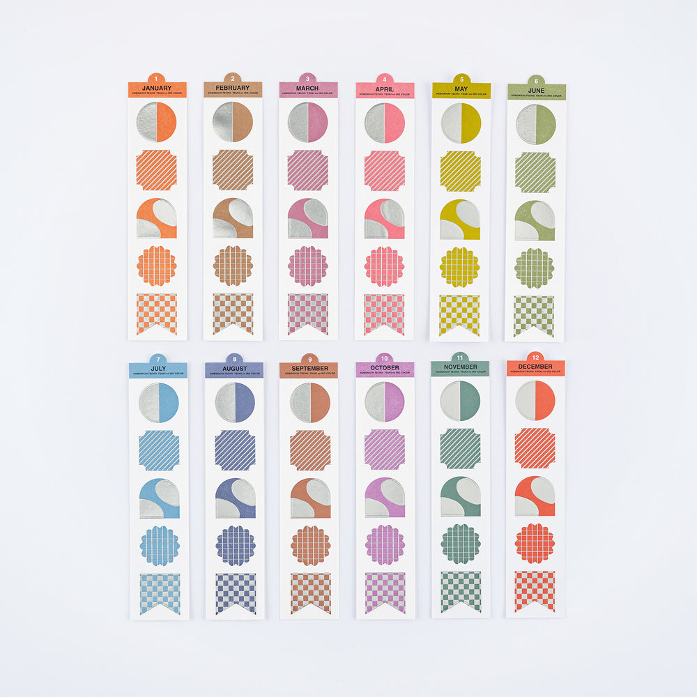 Hobonichi Techo TSUKI no IRO: Bookmark-Style Foil-Pressed Stickers
