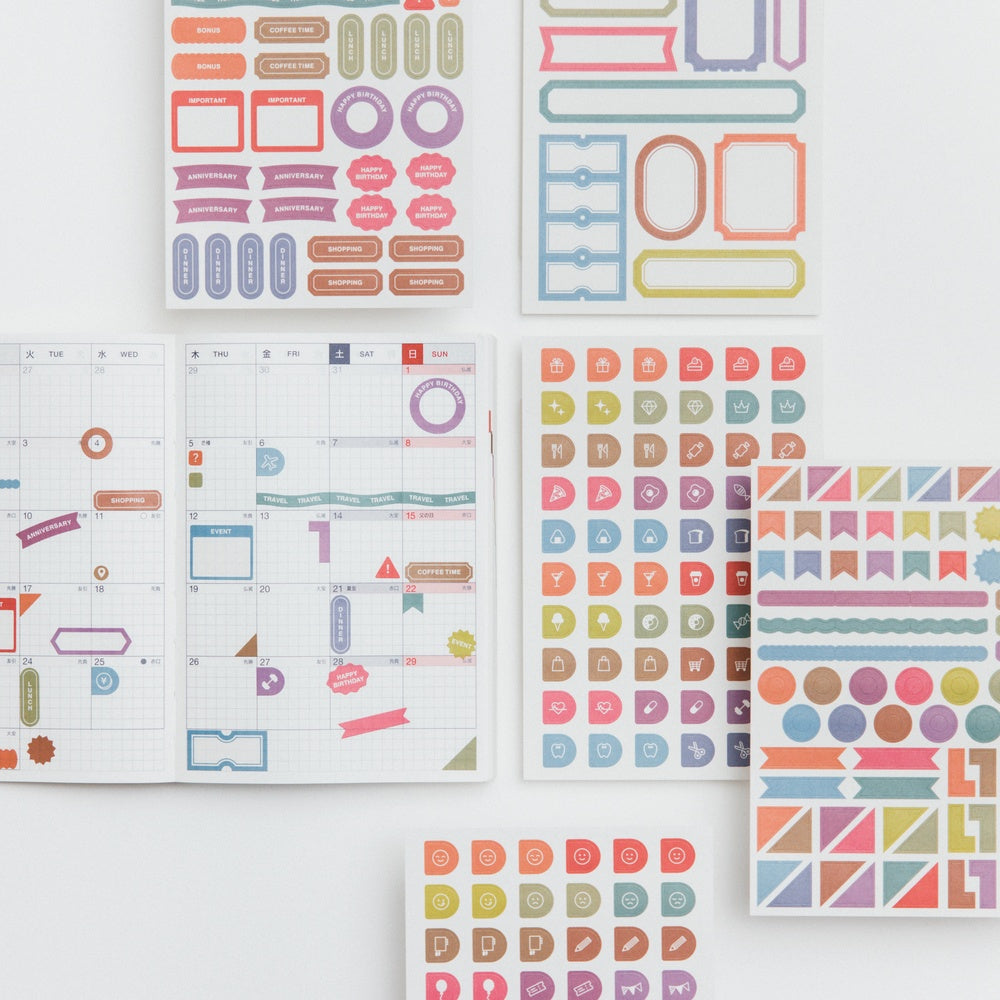 Hobonichi Techo TSUKI no IRO: Sticker Set Schedule