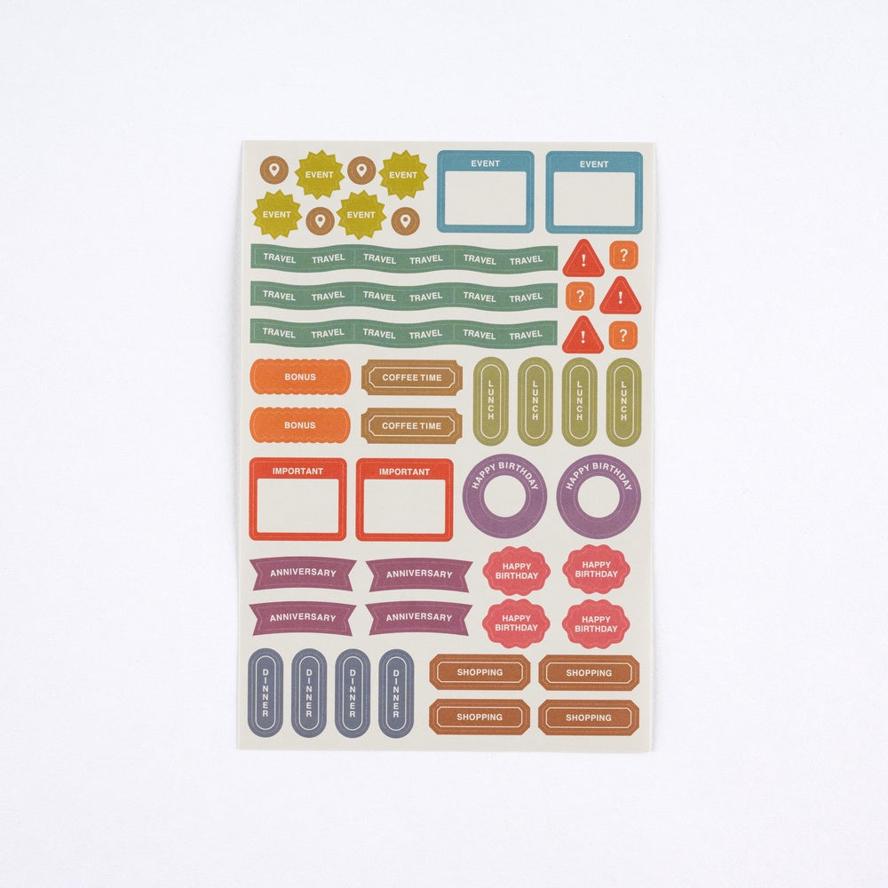 Hobonichi Techo TSUKI no IRO: Sticker Set Schedule