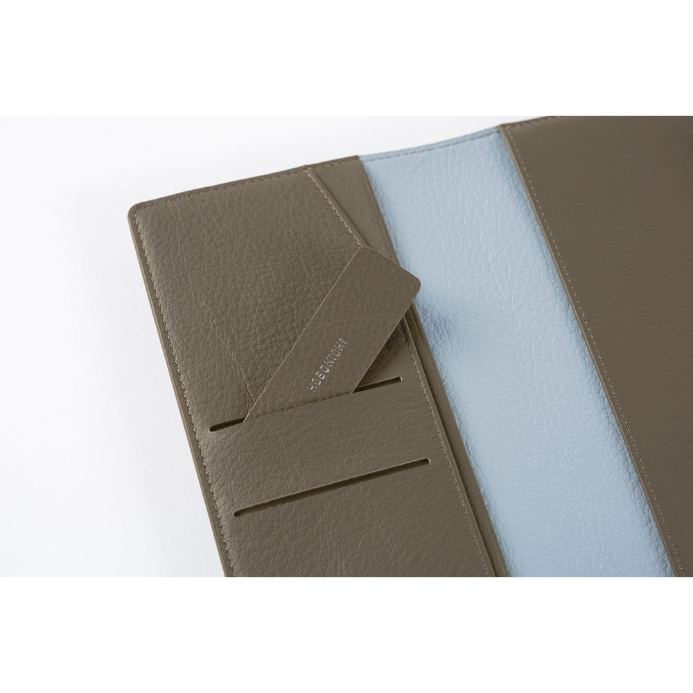 Hobonichi Techo Weeks Cover - Leather: Taut Gray & Light Blue