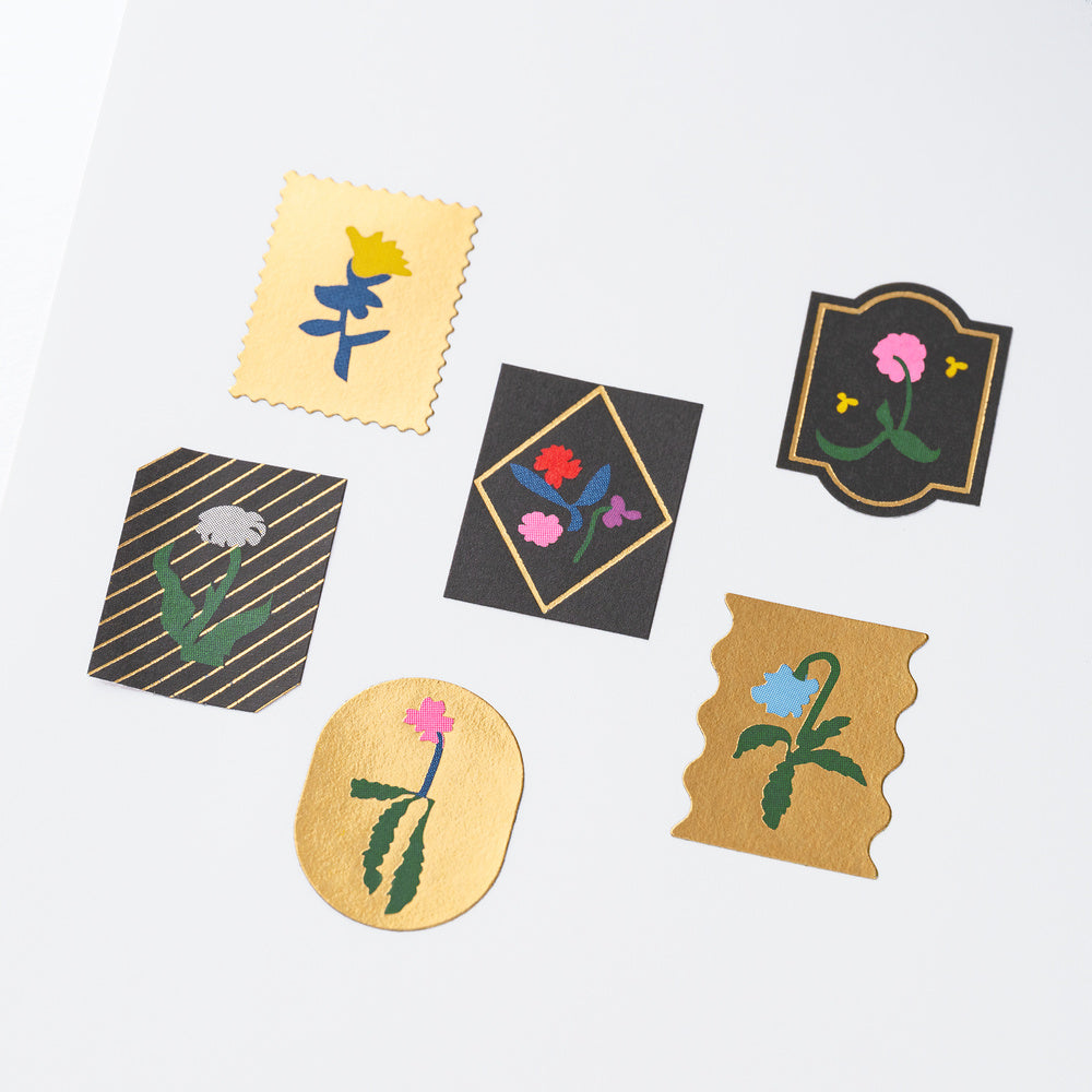 Hobonichi Techo Yoshie Watanabe: Foil-Stamped Stickers (Petit Bloom)
