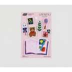 Seven illustrated sticky note tabs from Yumi Kitagishi My Room collection