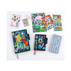 Whimsical stationery collection featuring Yumi Kitagishi illustrated notebooks and sticker sheets