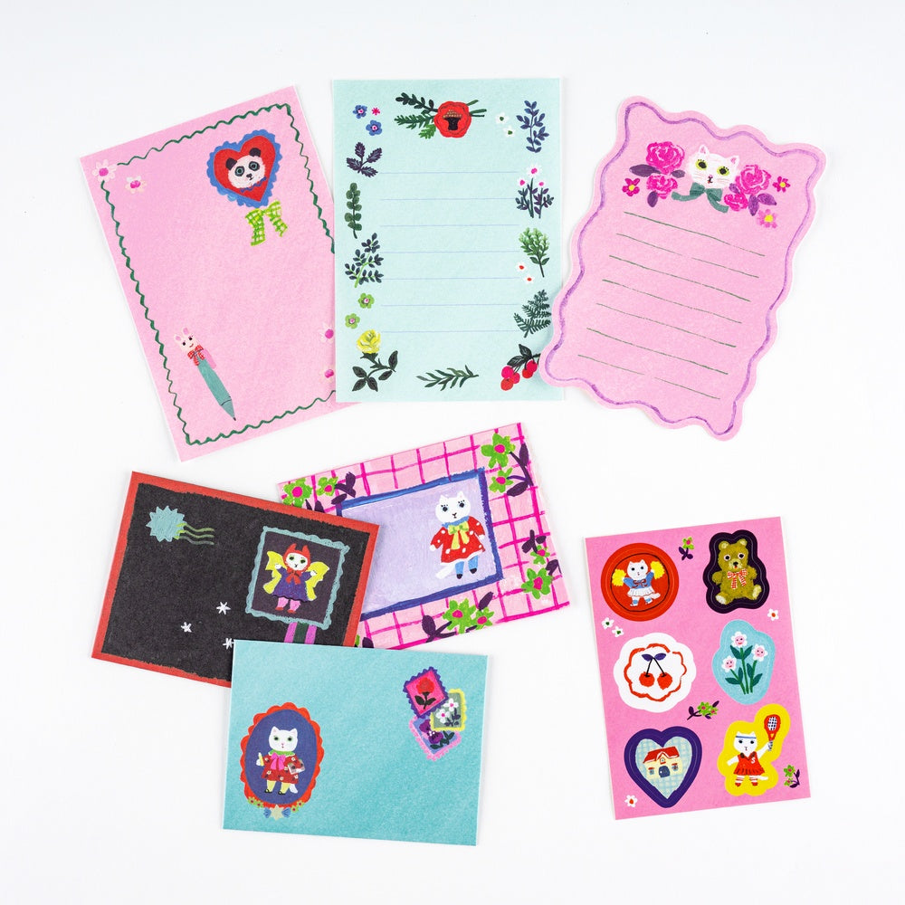 Hobonichi Techo Yumi Kitagishi: White Cat’s Mini Letter Set