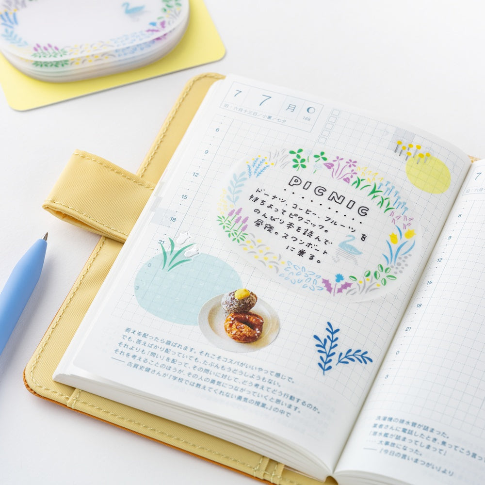 Hobonichi Techo Yuri Sanae: See-Through Sticky Notes Forest Lake
