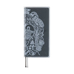 Side view of Hobonichi Techo Weeks clear cover revealing gray fabric texture and ribbons