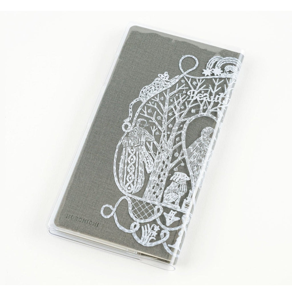 Transparent PVC cover for Hobonichi Techo Weeks with Iyo Okumi winter tree artwork