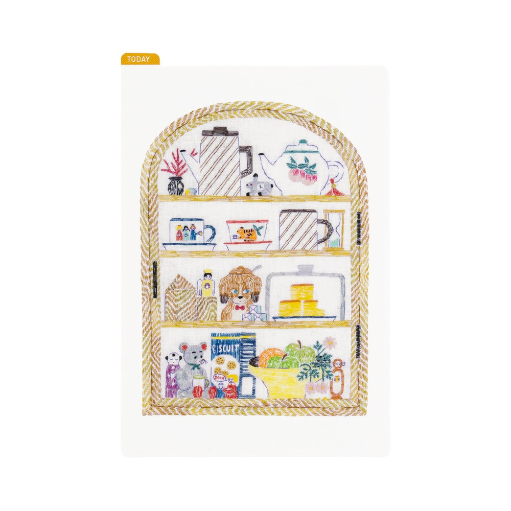 Hobonichi Techo iyo okumi: Hobonichi Pencil Board for A6 Size Happy Tea Time - Teapot Shelf