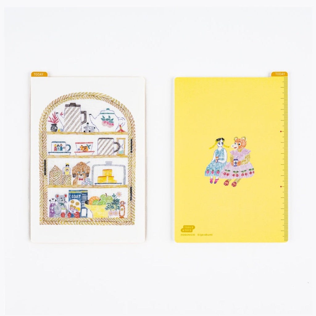 Hobonichi Techo iyo okumi: Hobonichi Pencil Board for A6 Size Happy Tea Time - Teapot Shelf